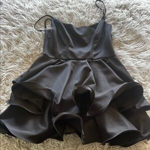 ASOS Black Ruffle Strap Dress